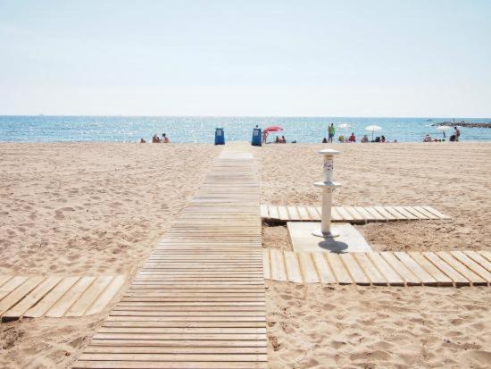 普索尔Apto Con Piscina En La Playa Cerca De Vlc Con Ac公寓 外观 照片